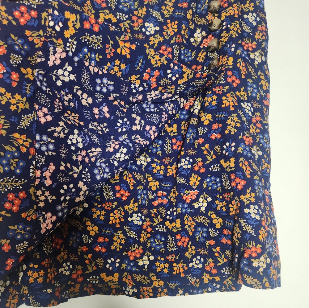 Madewell Side Button A-line Mini Skirt In‎ Garden Party Size 2 Lined Cottagecore - Picture 5 of 8